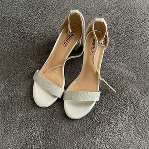 Silver strappy heels 1.5/2” heel size 6